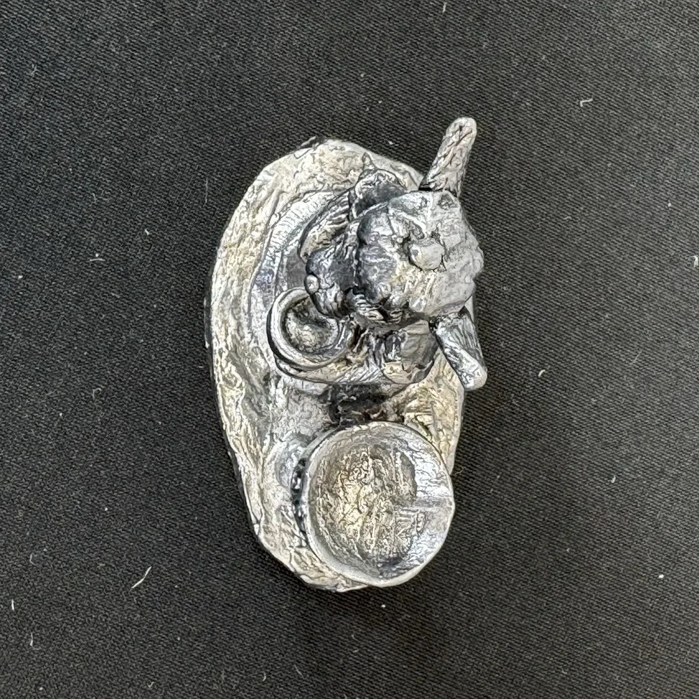 MICHAEL‎ RICKER PEWTER FIGURINE RABBIT WITH COOKING POT #13062 1986